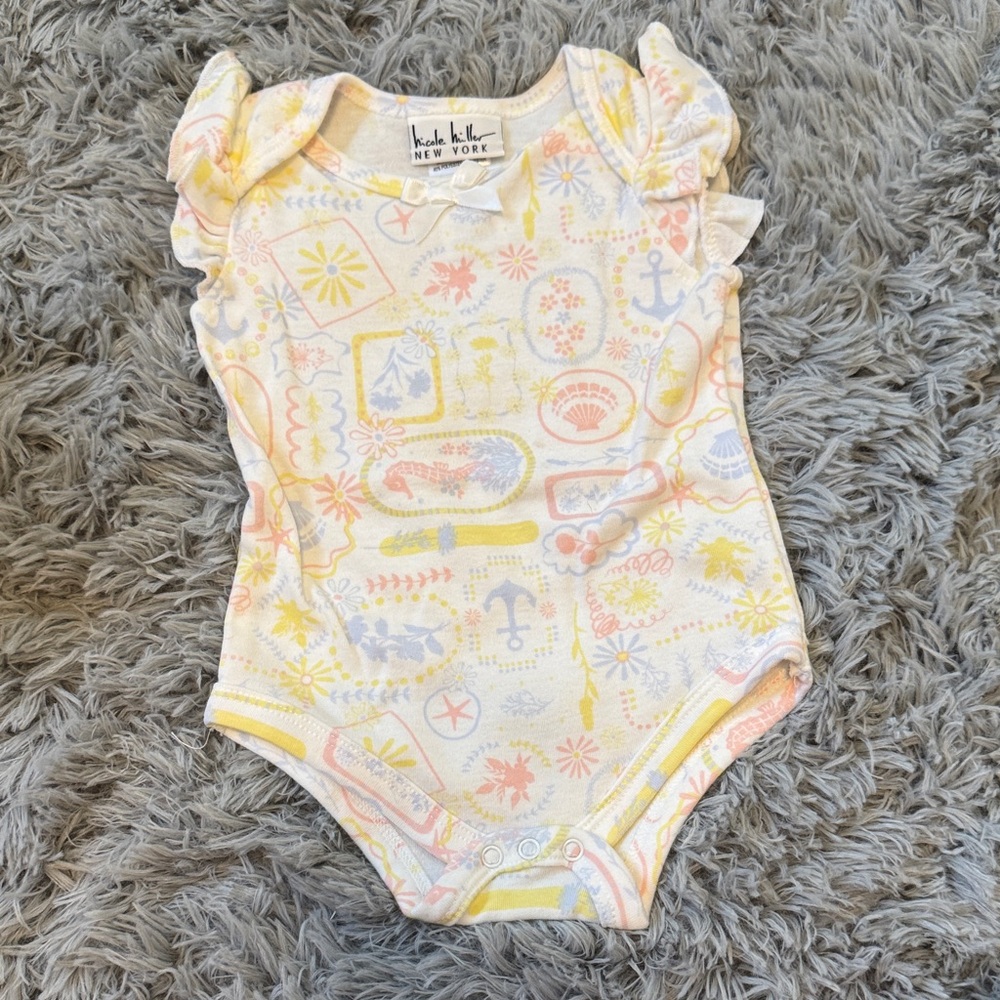 Nicole Miller Pastel Patterned Bodysuit